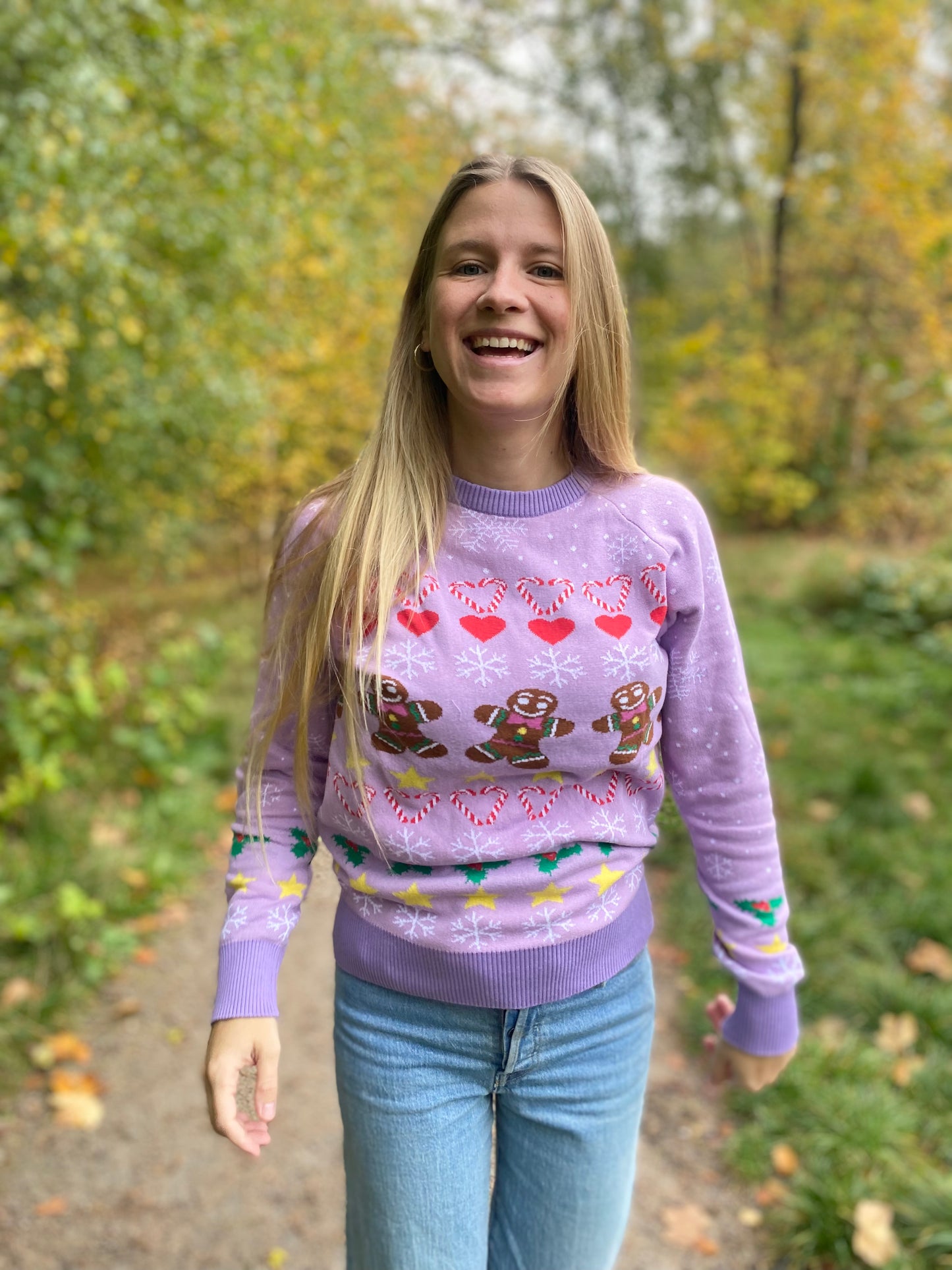 Cute Cookie Christmas Sweater, Lavender